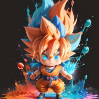 splash art a liquid cute and adorable goku made of colours splash style of colourful paint hyperd 800933539 e1688156139924