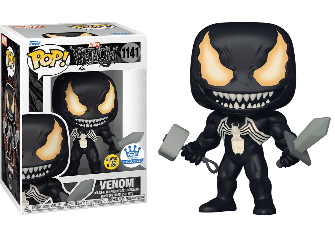 2024/06/1001014634.png Funko Pop! Marvel Venom: Venom Wielding Mjolnir and Silver Surfer Sword (Glow In The Dark) #1141 - Image 1