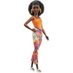 Barbie: Fashionista Doll - Orange Top and Flower Pants - Image 3