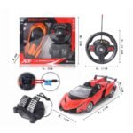 RC Sports Car with Steering Wheel, Brake, Accelerator Emulator 35 cm - Scale 1:12 High Speed Lamborghini RC Car