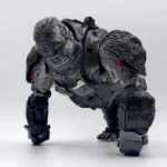 Captain Orangutan in futuristic metal armor leading a powerful jungle army.