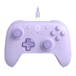 Alt text: *8BitDo Ultimate 2C Wired Controller in purple color featuring hall-effect joysticks, ergonomic design, and high-performance gaming controls.*