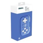 8BitDo Micro Bluetooth Gamepad in blue packaging with white buttons.