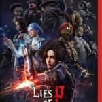 Lies of P Complete Edition video game box art for Nintendo Switch featuring the main character with a mechanical arm alongside various characters and bosses.