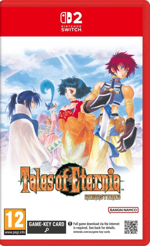 Tales of Eternia Remastered Nintendo Switch 2 game case featuring key art of the anime characters.