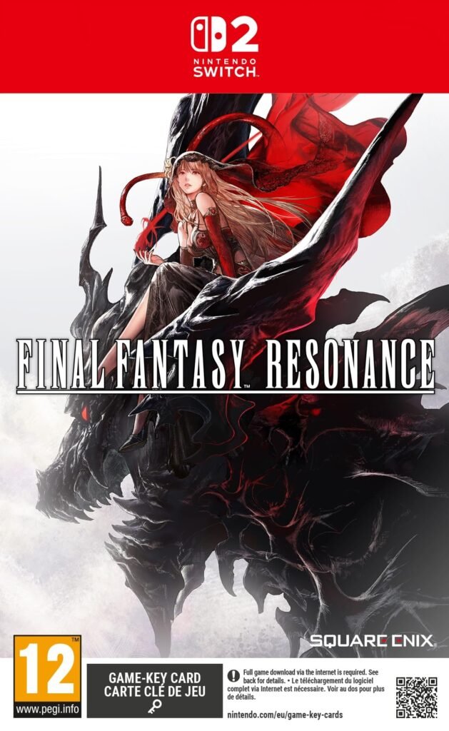 Final Fantasy Resonance Nintendo Switch physical game cover featuring the main character riding a black dragon.