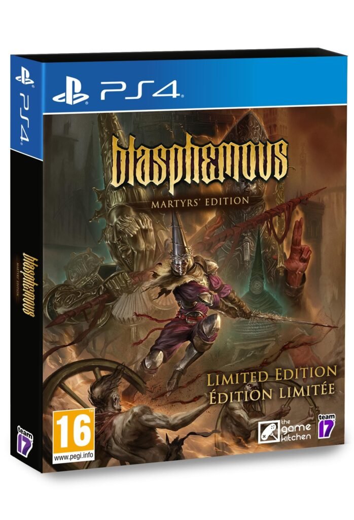 Blasphemous Martyrs Edition for PlayStation 4 game box art.