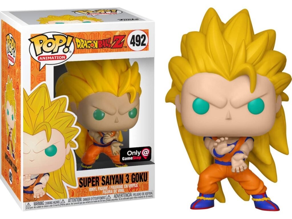 Funko Pop Animation Dragon Ball Z Super Saiyan 3 Goku Vinyl Figure with packaging box.