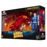 Marvel Legends Series Ghost Rider action figure and motorcycle collectible set in packaging.