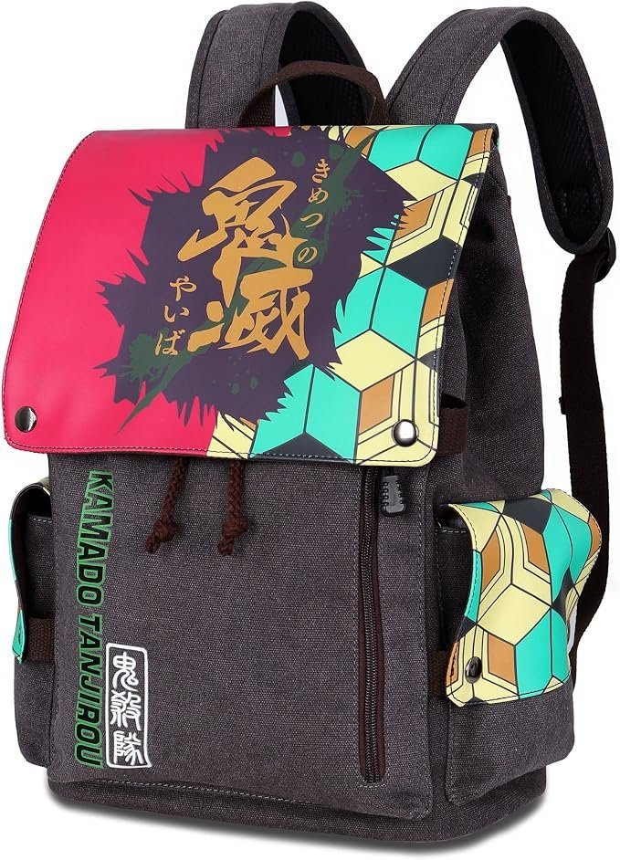 Demon Slayer Tomioka Giyuu Flap Canvas Backpack - Buy online at NEKAVO | Bags