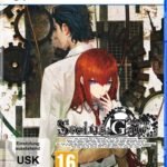Steins;Gate Re:Boot PS5 game cover featuring characters Rintaro Okabe and Kurisu Makise against a mechanical gear background.
