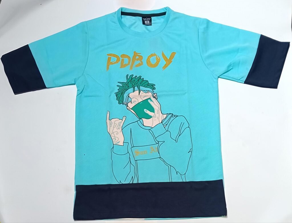 Nekavo PDBOY Graphic T-Shirt (Free Size) (Light Blue) | Buy Online at NEKAVO