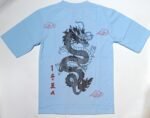 Nekavo Chinese Dragon Graphic T-Shirt (Free Size) (Light Blue) - Image 2